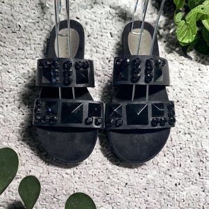 Tahari Black Beaded Phenom Sandal 9.5M